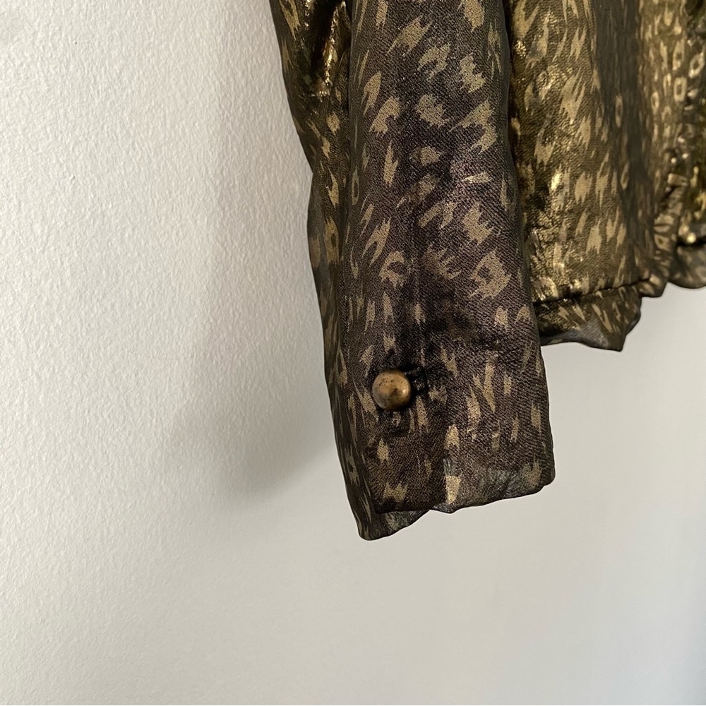 Walter Baker Genny sheer gold black lightweight leopard jacket blazer XS - Picture 10 of 11